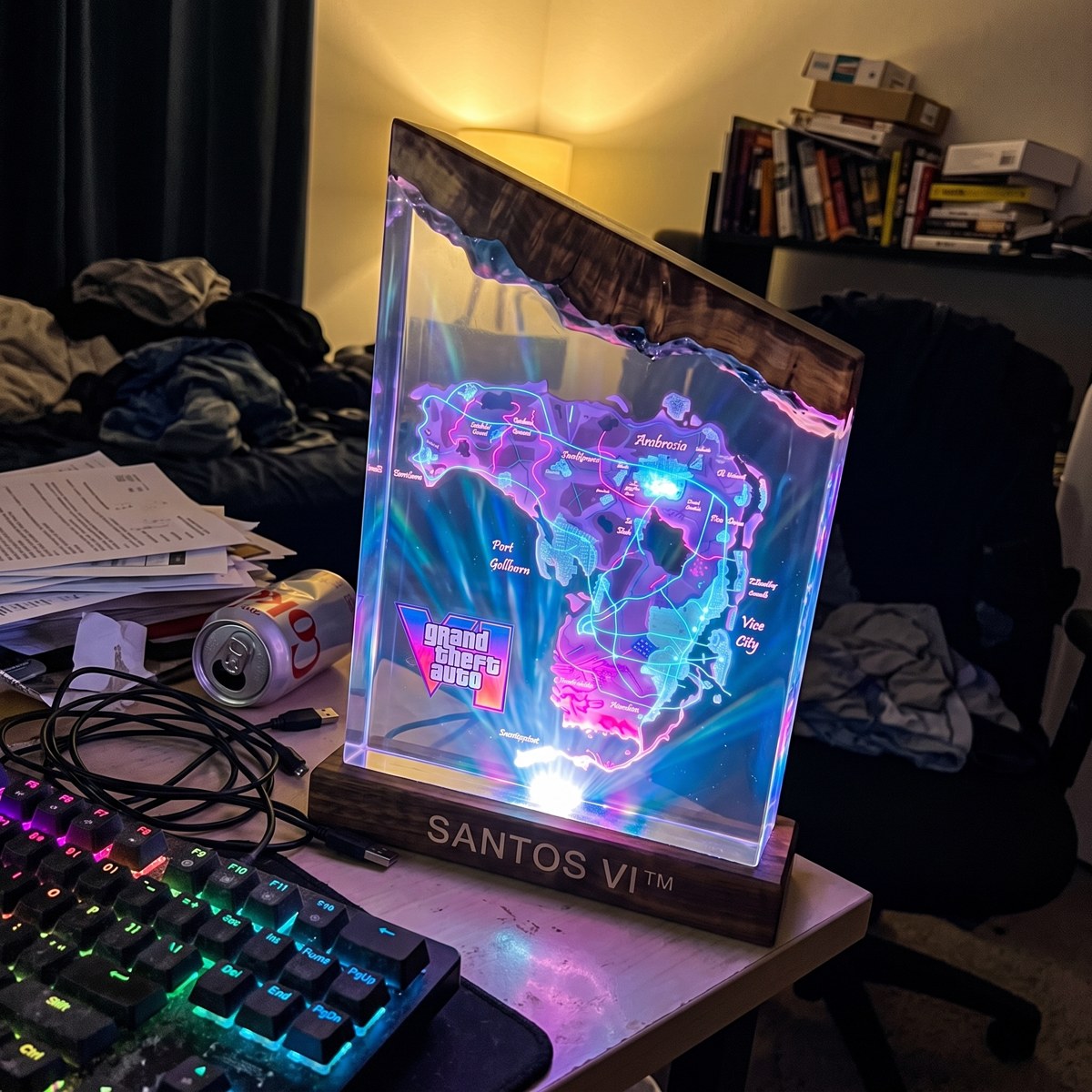 Santos VI lamp on a desk